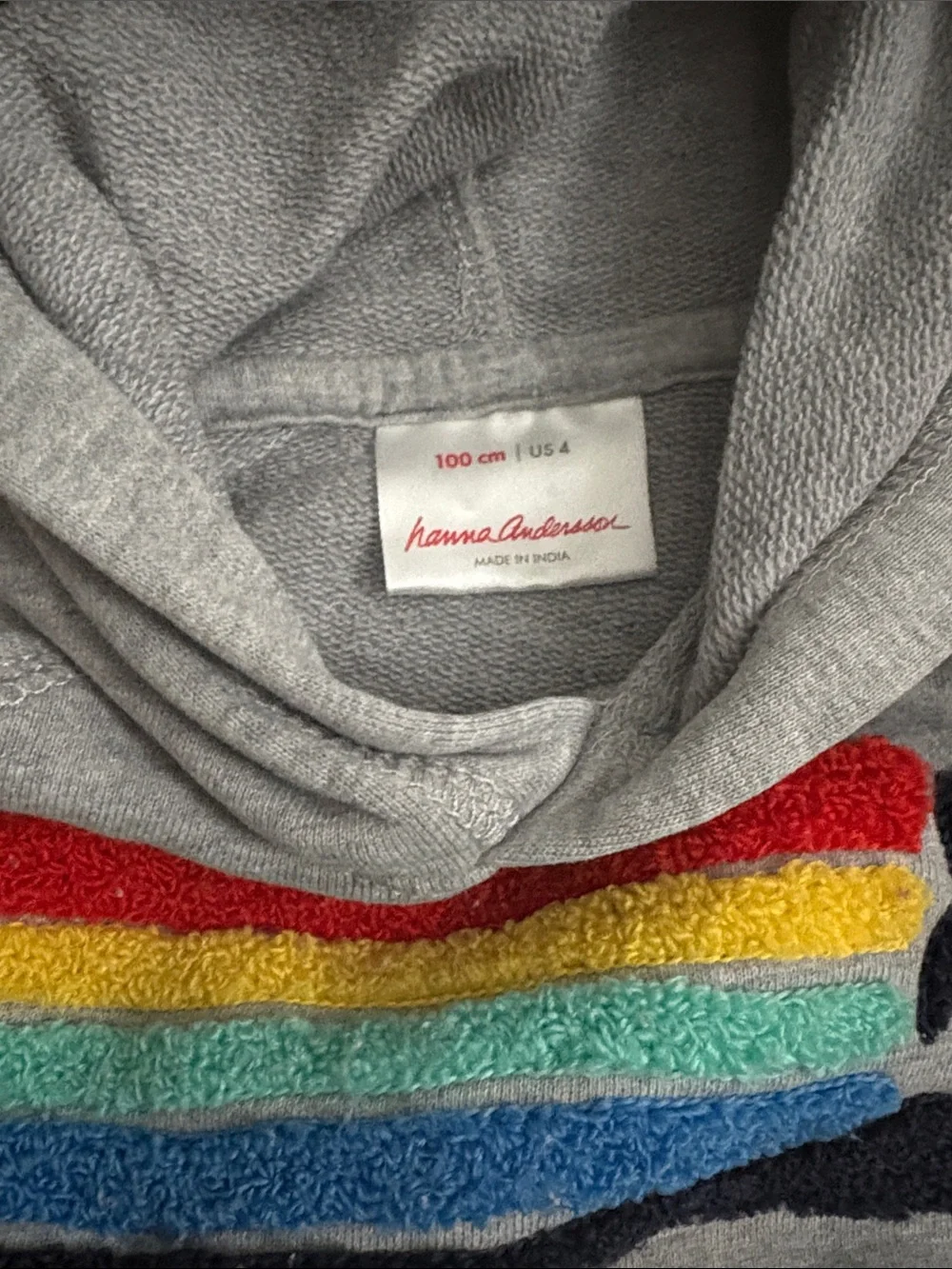 Hanna Andersson Hoodie Rainbow Stripe Beach Surf Island Patch